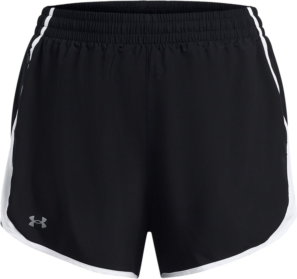 Under Armour ua Fly by 3'' Shorts – Blk Damen-Sporthose – Schwarz – Weiß – reflektierend