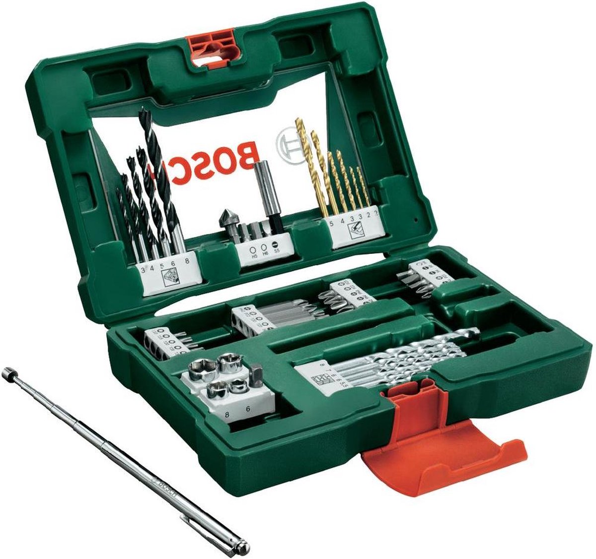 Bosch V-Line-Bohrer-Set – 48-teilig – Titan-Plus-Serie – für Holz, Metall und Stein