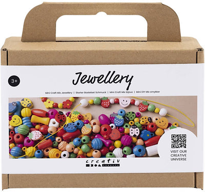 Creativ Company Mini-Kreativbox Schmuck, ca. 564 Teile, fröhliche Farben, 1 Box