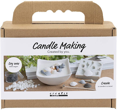 Creativ Company Mini-Hobby-Set Kerzenherstellung, Muscheln, Grau, gebrochenes Weiß, 1 Box