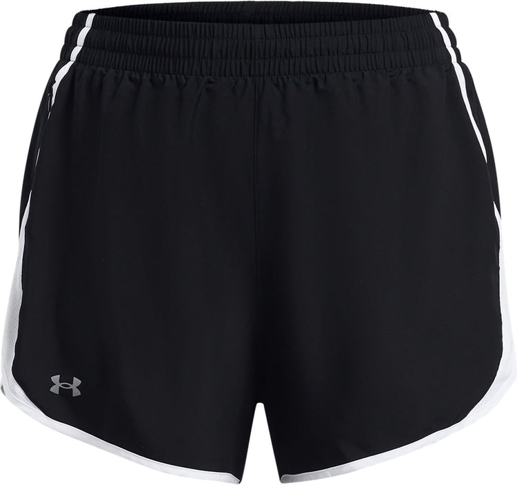 Under Armour ua Fly by 3'' Shorts – Blk Damen-Sporthose – Schwarz – Weiß – reflektierend