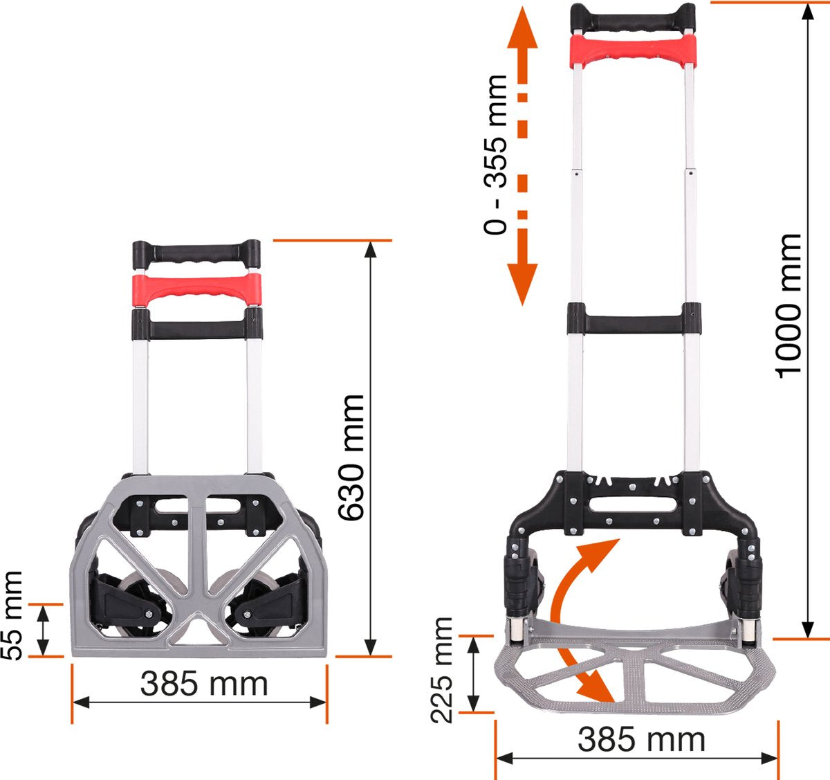 Starx Sackkarre – faltbar – max. 60 kg – Aluminium