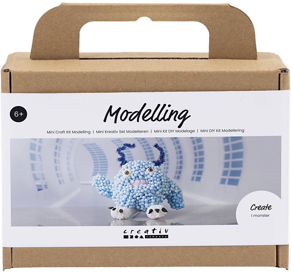 Creativ Company Mini-Hobby-Set Bildhauerei, Monster Bobby, hellblau, 1 Box