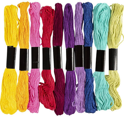 Creativ Company Stickgarn, Stärke 1 mm, bunt, 10x8 m 1 Box