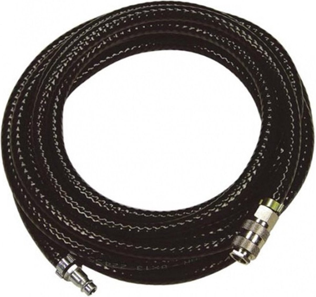 HBM Maschinen Stanley Luftschlauch 20 Meter - Kompressorschlauch - max. 10bar - Europäische Schnellkupplung - PVC - schwarz