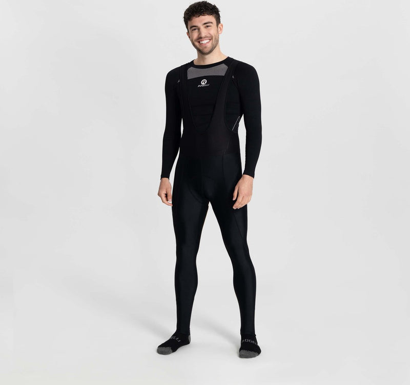 Rogelli Core lange Radhose Herren – Radhose mit Sitzpolster und Hosenträgern – Schwarz – Größe 3XL