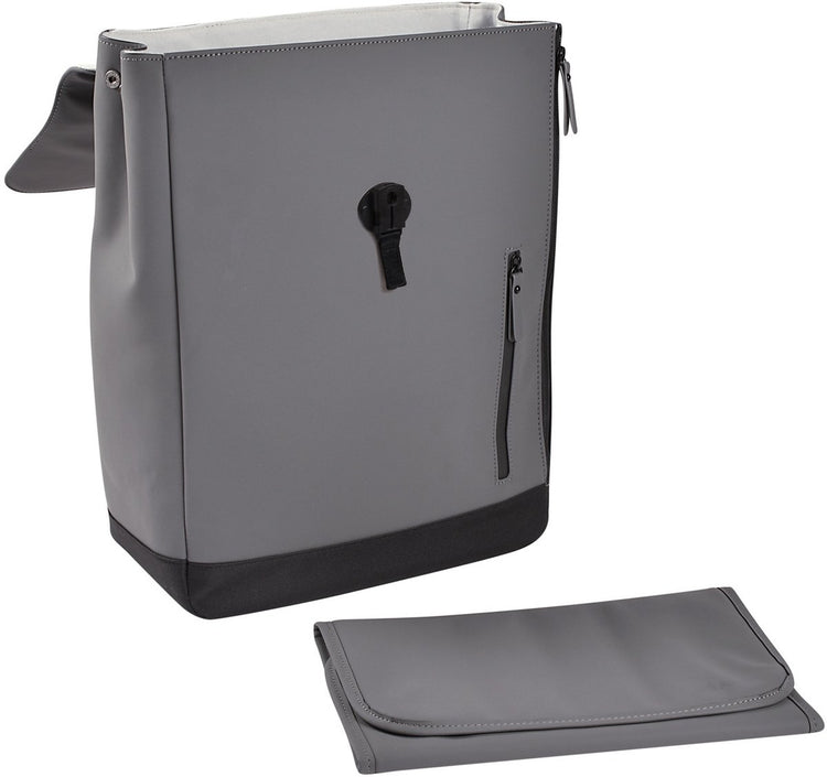Béaba Oslo Wickeltasche – Rucksack – 19 l – wasserdicht – inklusive Wickelunterlage – Mineralgrau – Grau