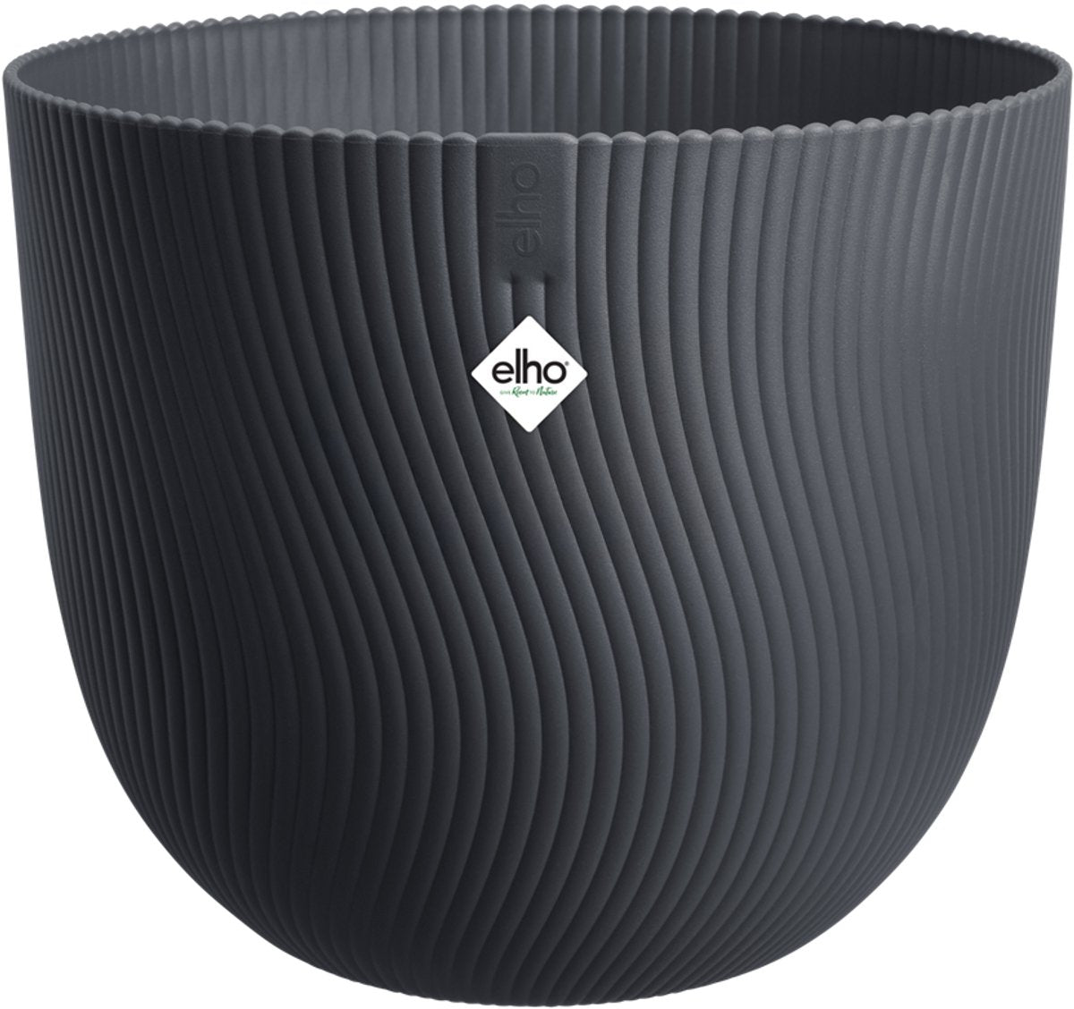 Elho Sereh Round 47 – Blumentopf für drinnen und draußen – 100 % recycelter Kunststoff – ø 47,0 x H 40,1 cm – Anthrazit