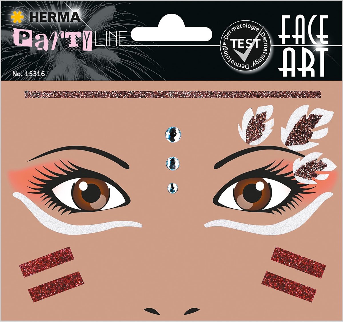 Herma Face Art Glitzeraufkleber Leopard