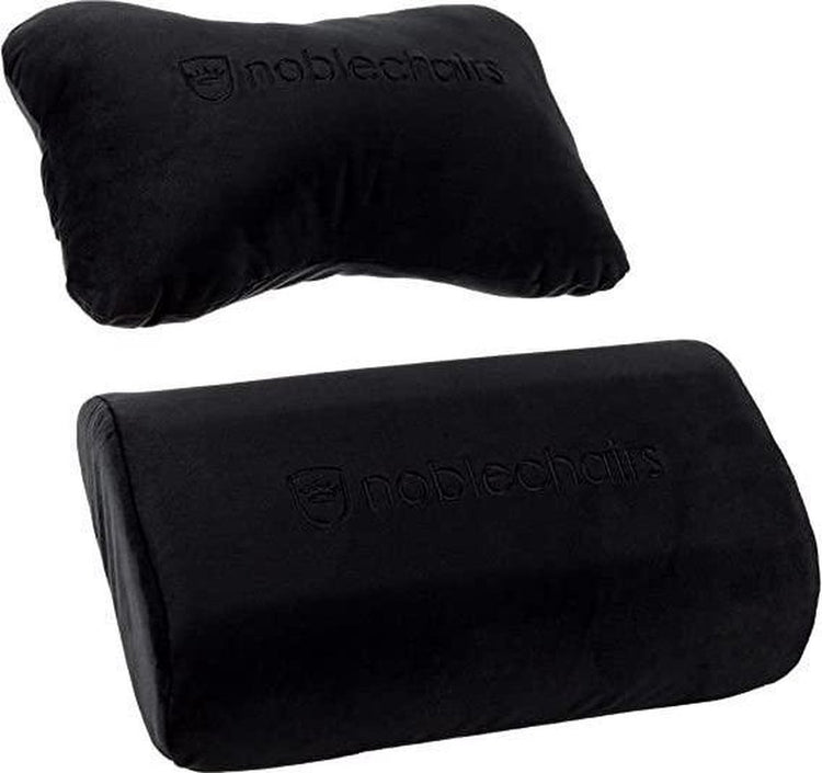 Noblechairs Kissenset Nacken- und Lendenwirbelstütze für Epic, Icon, Hero Gaming-Stuhl, Schwarz, Schwarz