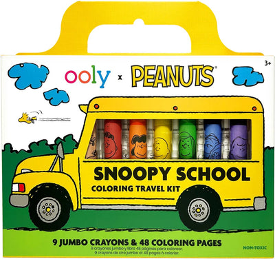 Ooly – x Peanuts – Snoopy-Reisepaket – 9 Buntstifte mit 48 Seiten