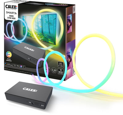 Calex Smart HDMI Sync Box – Synchronisierung der Beleuchtung mit dem Bildschirm – für 55–65 Zoll Fernseher – 4k – 60 Hz