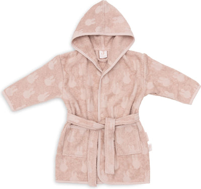 Jollein x Miffy – Baby-Bademantel Frottee 3–4 Jahre – Kinder-Bademantel mit Kapuze – Miffy-Jacquard – Wildrose