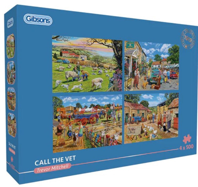 Gibsons – Ruf den Tierarzt (von Trevor Mitchell) – 4×500 Teile 48×34cm (B×H) – Puzzle für Erwachsene