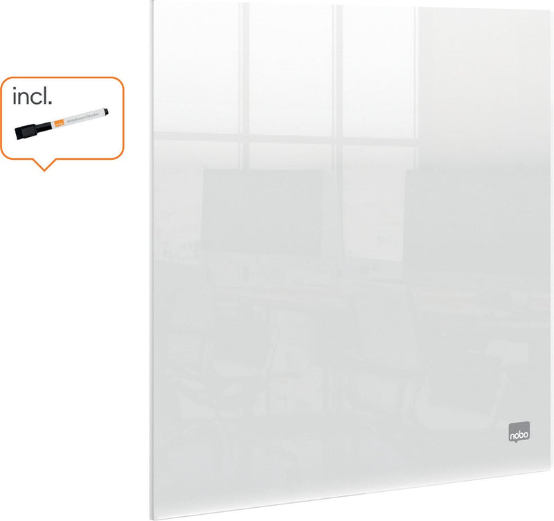 Nobo tragbares Mini-A4-Whiteboard für die Wand – 30 x 30 cm – inklusive Whiteboard-Marker und Montagematerial – transparentes Acryl