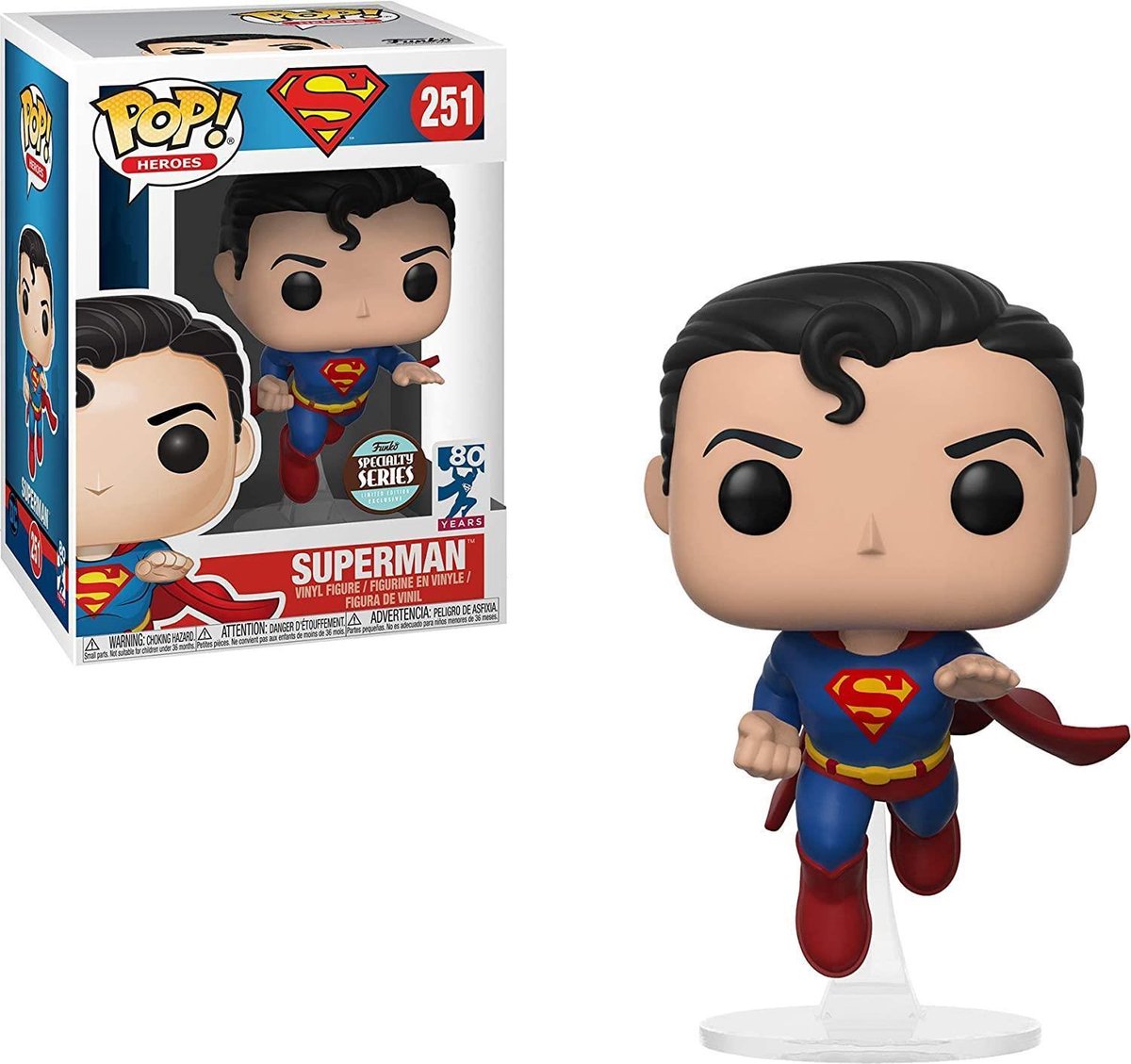 Funko Flying Superman (80. Jahrestag) #251 – Superman – DC Comics – Pop!