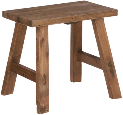 Mica Dekorationen kräftiger Holzhocker – Beistelltisch oder Pflanzentisch – 38 x 29 x 34 cm – recyceltes Holz – braun
