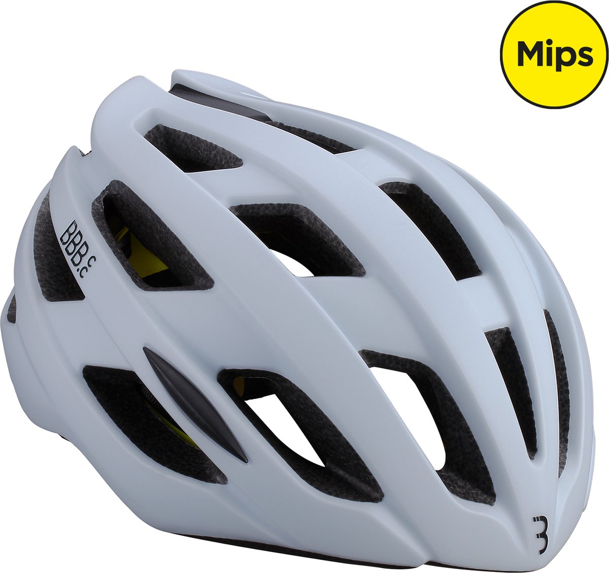 BBB Cycling Hawk Mips Rennradhelm – Fahrradhelm – Fahrradhelm für Erwachsene – mattweiß – Größe L – Fahrradhelm Mips – BHE-153