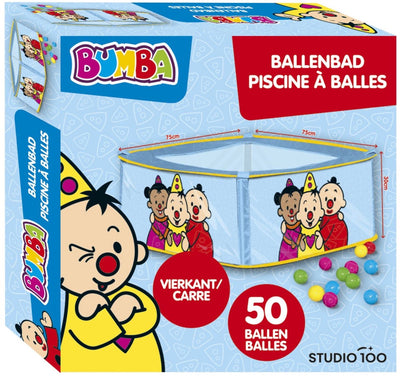 Bumba – Bällebad – Bällebad inklusive 50 bunten Bällen – quadratisch – für drinnen und draußen – 75 x 75 x 30 cm