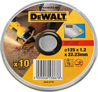 Dewalt 10x Trennscheiben Metall Edelstahl 125mm x 1mm - in Dose - dt42340tz
