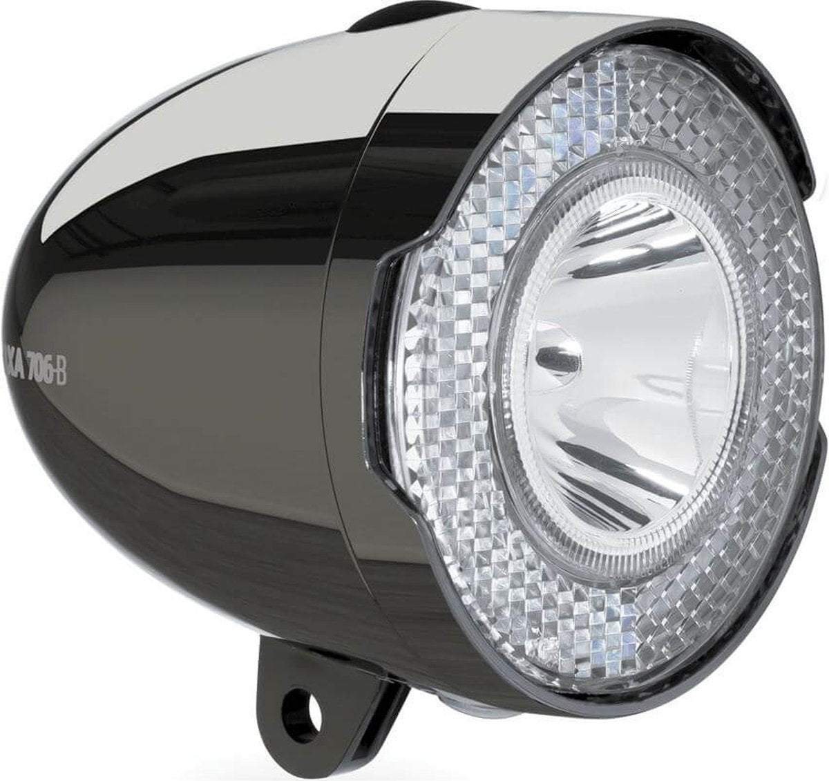 Scheinwerfer 706-B Retro 15 lux led batterie chrom schwarz