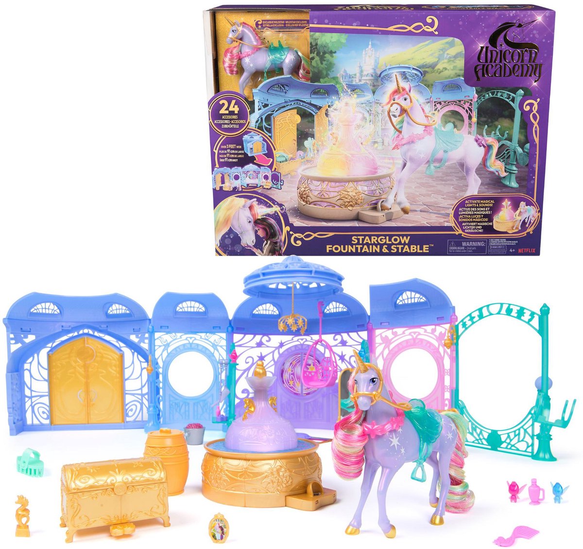 Einhorn-Akademie-Stallspielset (mit Lichtsound)