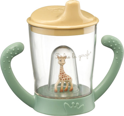Sophie die Giraffe Tasse – Trinkbecher für Kinder – auslaufsicher – Anti-Auslauf-Becher – ab 6 Monaten – 200 ml – in weißer Geschenkbox – gelbgrün