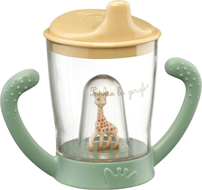Sophie die Giraffe Tasse – Trinkbecher für Kinder – auslaufsicher – Anti-Auslauf-Becher – ab 6 Monaten – 200 ml – in weißer Geschenkbox – gelbgrün