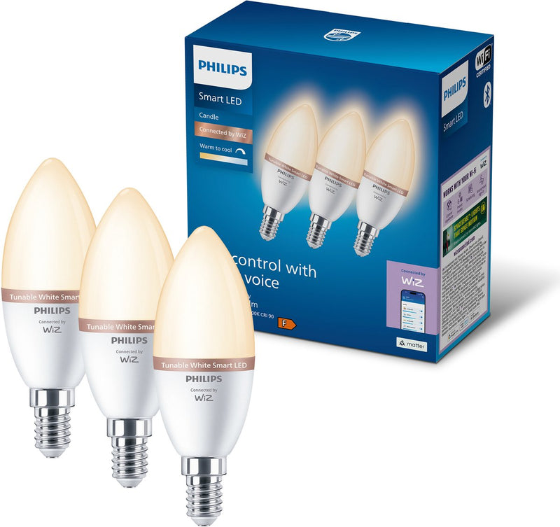 Philips Lighting Philips Smart LED-Lampe C37, E14-Fassung, 470 lm, 3er-Pack