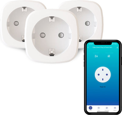 Calex Smart Plug – 3er-Set – Energiezähler – Smart Plug mit App-Steuerung – funktioniert mit Alexa und Google Home