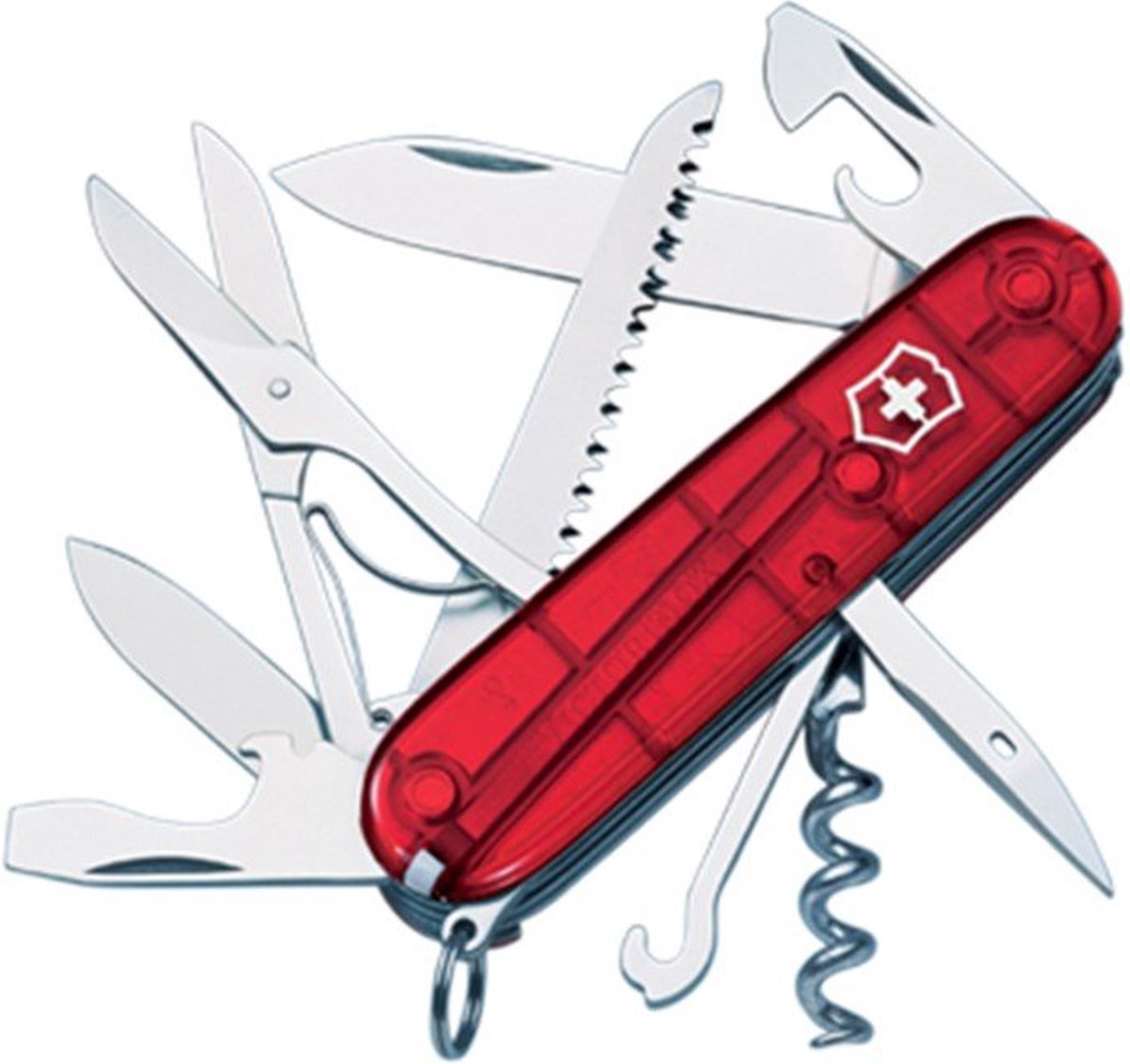 Victorinox Swiss Army Huntsman Multitool 15 Funktionen transparent rot