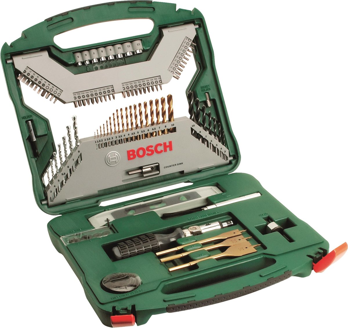 Bosch X-Line Bohrer-Set – 100-teilig – Titan-Plus-Serie – für Holz, Metall und Stein