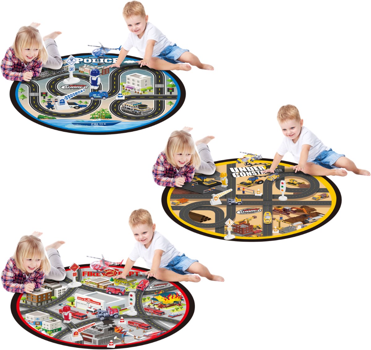 Autospielset mit Decke - Polizeithema