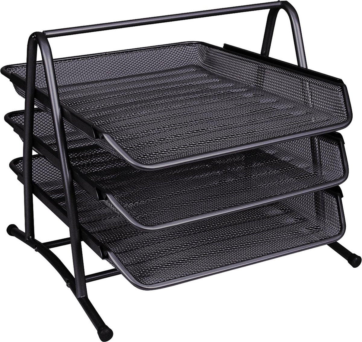 Q-Connect 3 Briefablagen, Mesh-Metall, ft A4, schwarz