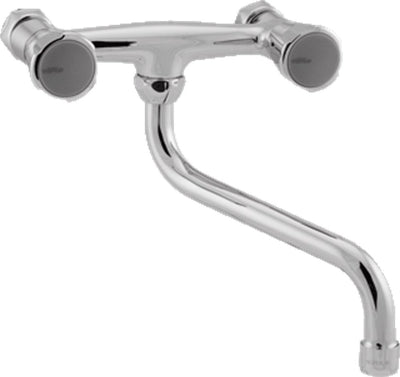 Idealer Standard Venlo Nimbus II Öko-Wandarmatur aus Messing – mit Auslauf unten – 15 cm Achsabstand – ohne Kupplungen und Rosetten – Chrom