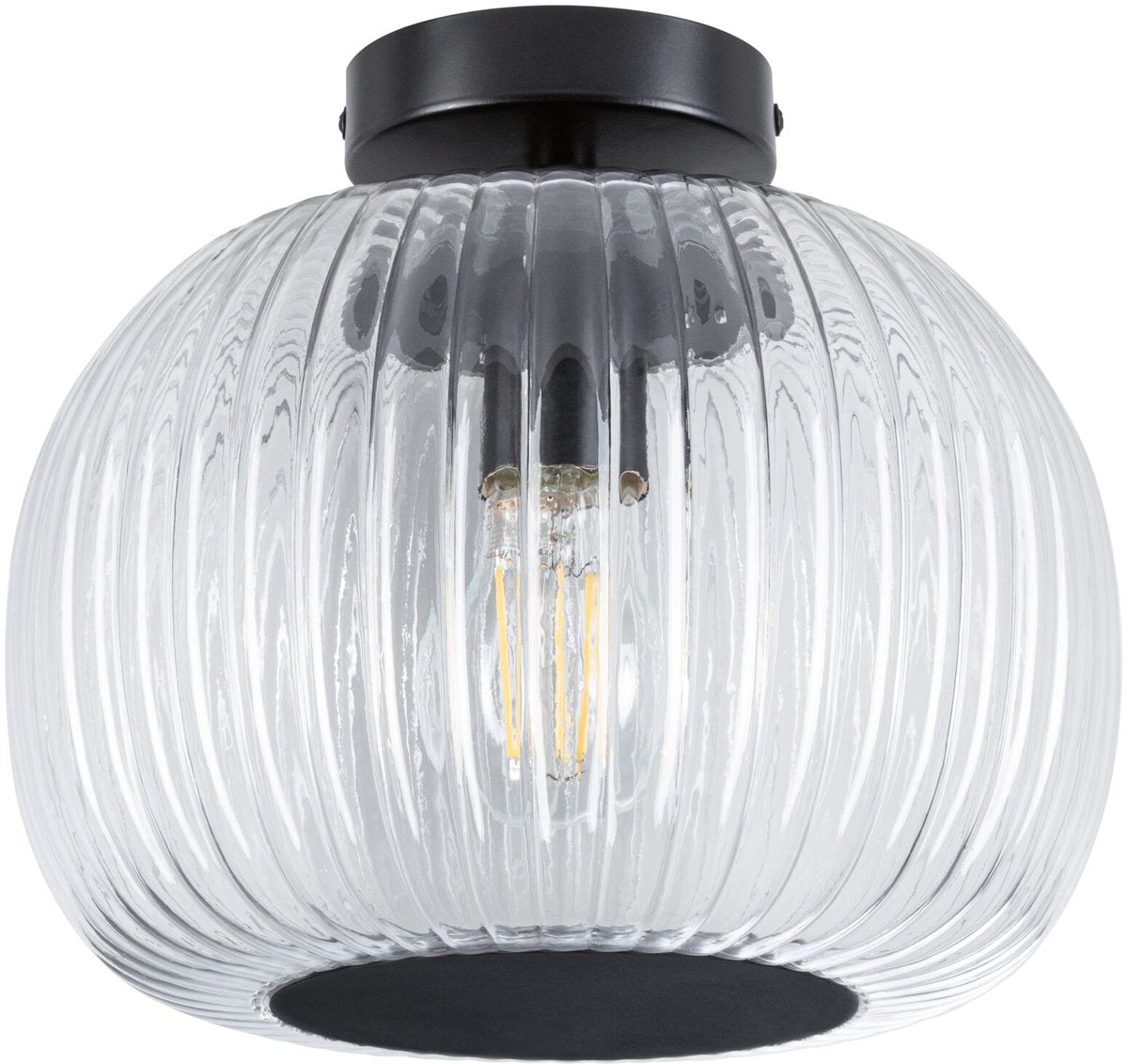 Paulmann LED-Deckenleuchte Ruya IP44 E27 230V max. 60W dimmbares Glas, schwarz matt