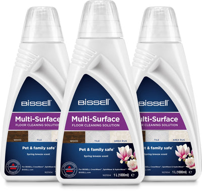 Bissell Multi-Oberflächen-Bodenreiniger 3 x 1l Vorteilspack – geeignet für Crosswave Spinwave – universelles Reinigungsmittel – kraftvoller Bodenreiniger für Fliesen, Holzlaminatreiniger – 2885