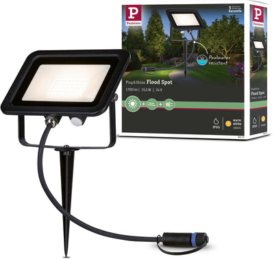 Paulmann Plug Shine LED Gartenstrahler Fluter Loose Spot IP65 3000K 15,5W Schwarz