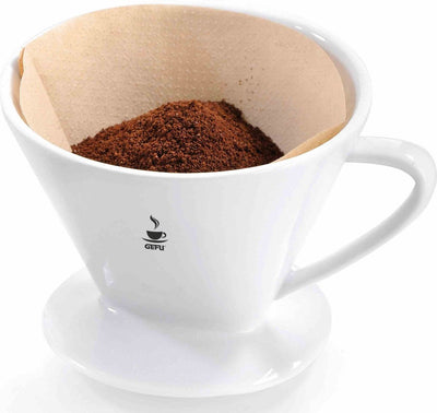 Gefu Sandro Kaffeefilterhalter Größe 2 – Handfilter aus Porzellan für langsamen Kaffee