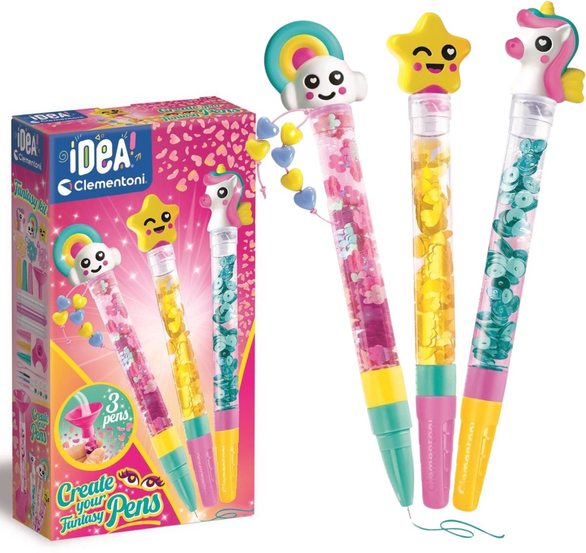 Clementoni Idee: Kreieren Sie Ihre eigenen Fantasy-Stifte – 3er-Pack