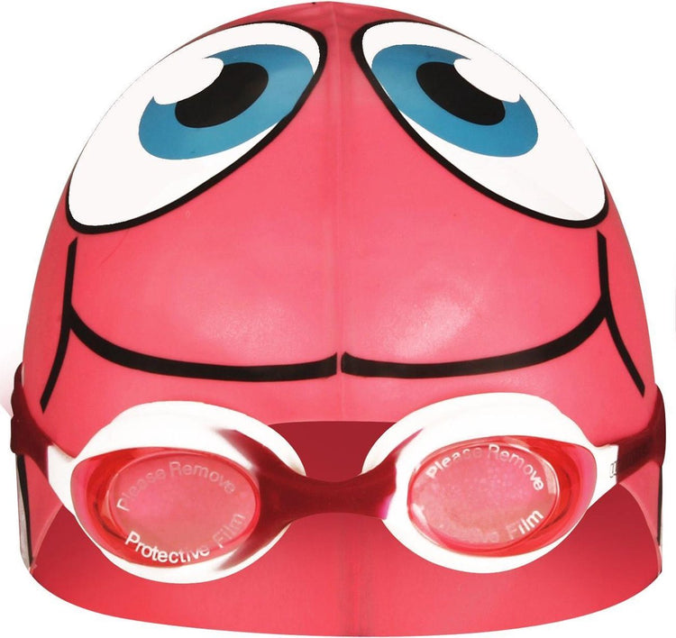 Waimea Badekappe Fisch mit Schwimmbrille – Junior – Antibeschlag – UV-Schutz