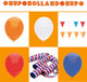 WM-Partypaket 3 Wochen Orange Deko 46-teilig – Luftschlangen, Luftballons und Luftschlangen