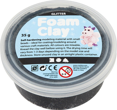 Foam Clay®, schwarzer Glitzer, 35 g, 1 Box