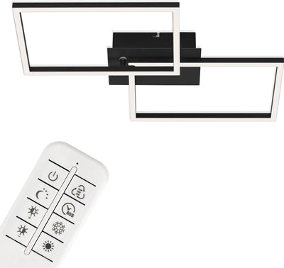 Briloner - LED-Deckenleuchte - dimmbare Deckenleuchte - inkl. Fernbedienung - CCT - Nachtlichtfunktion und Timer - Schwarz