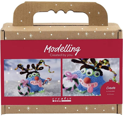 Creativ Company Mini-Hobbyset Bildhauerei, Rentiermonster, verschiedene Farben, 1 Box