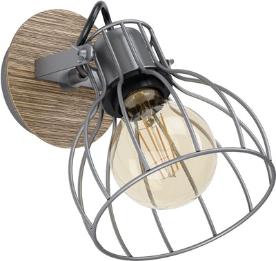 Eglo Sambatello Spot – 1 Licht – ø12 cm – E27 – Braun – Silber