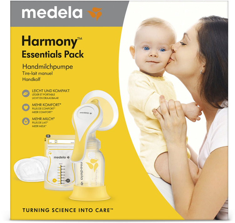 Medela Harmony Essentials Pack – Set mit einer manuellen Pumpe – inklusive Aufbewahrungsbeuteln und ultra-atmungsaktiven Stilleinlagen