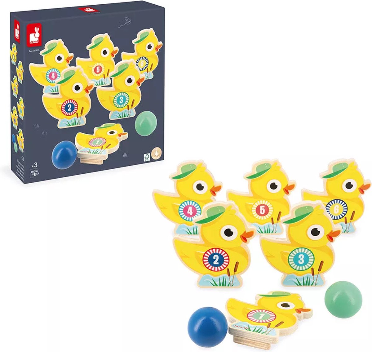 Janod – Apple Pop – Bowling-Enten-Kegelspiel