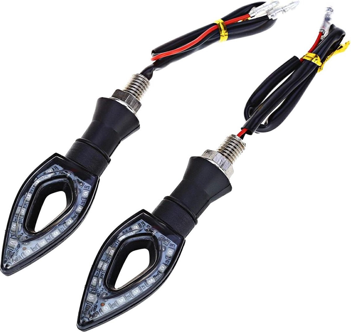 Markenlos ohne Marke, 2 Stück, Motorrad-Blinker, LED-Blinker – 10 LEDs – 2 Stück – Schwarz – BPK