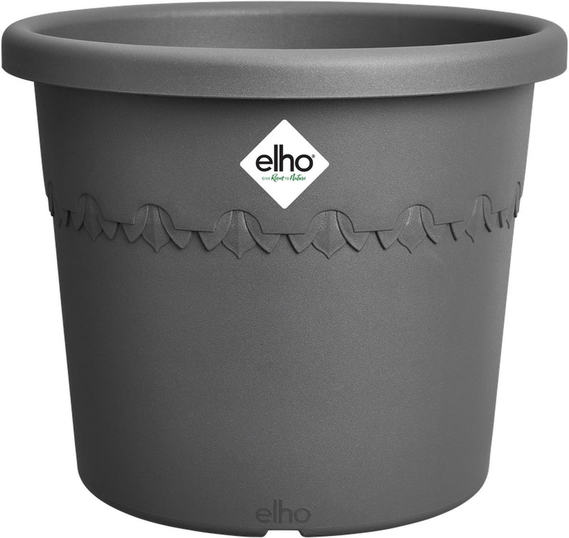 Elho Algarve Cilindro 48 – Blumentopf für den Außenbereich – 100 % recycelter Kunststoff – ø 48 x H 29 cm – Anthrazit